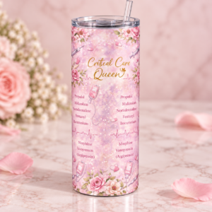 personalised-critical-care-queen-20-oz-skinny-tumbler